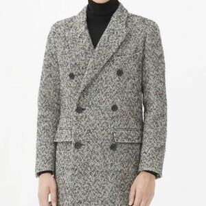 SANDRO PARIS Verlaine double breasted tweed coat